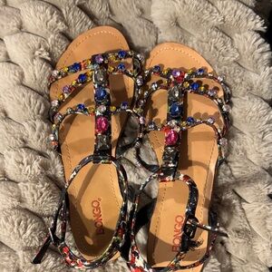 BONGO Jewel-Embellished Strappy Sandals